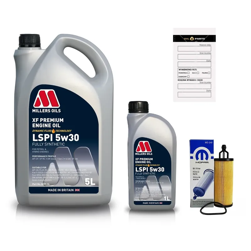 Millers 5W30 6l Ms-6395 + Filtr Oleju Mo-349 Jeep Dodge Chrysler 3.6l v6 2014- Ostatnia szansa