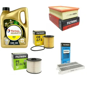 Niska cena Olej Total 5W30 5l + Filtry Peugeot 5008 2.0 Hdi 136km 163km 2011-2015