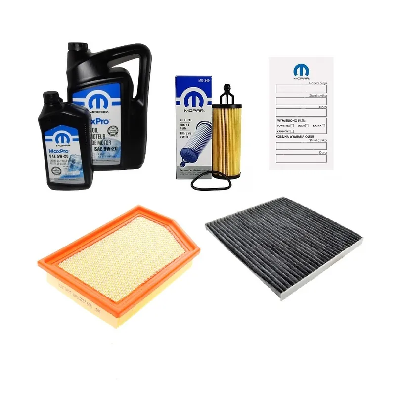 Zestaw Serwisowy Olej Mopar 5W20 6l + Filtry Jeep Cherokee Kl 3.2l 2014-2018 Szybka dostawa