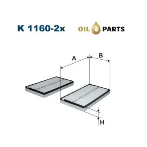 Oryginalny Filtr Kabinowy Zwykły Filtron K 1160-2x Bmw 5 e60 e61