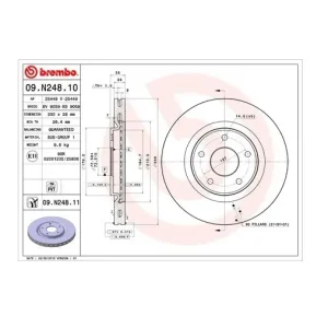 Oryginalny Tarcza Hamulcowa Przód Brembo 09.n248.11