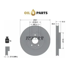 Najlepsza cena Tarcza Hamulcowa Przód Textar Opel Astra J Insignia