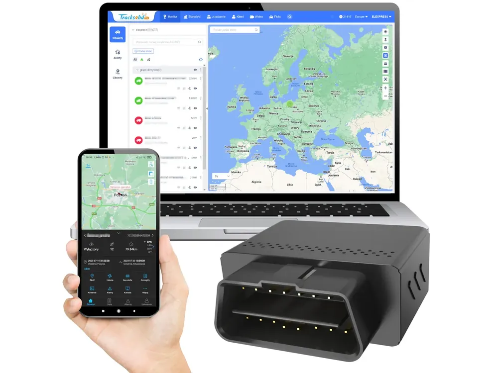 Oferta limitowana Lokalizator GPS 4G/2G, OBD2, do pojazdów (VL512) + Karta telemetryczna + Se