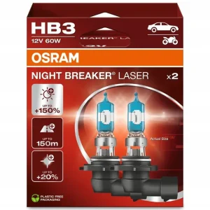 Nowość OSRAM Żarówki samochodowe HB3 12V 60W P20d Night Breaker Laser +150%
