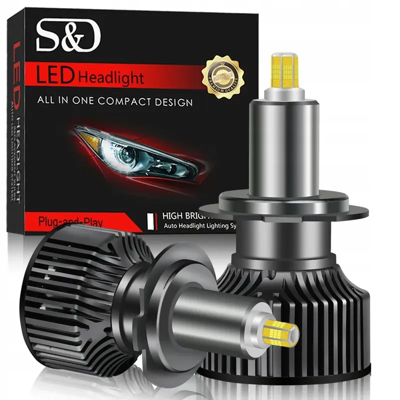 Autentyczny ŻARÓWKI LED S&D H7 100W 360° 6-STRONNE 20000LM