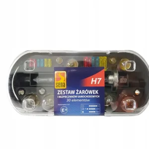 Zestaw zasobnik komplet żarówek 2x H7 12V 30 el. Tani