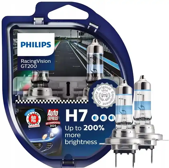 Bezpieczna płatność ŻARÓWKI PHILIPS H7 RacingVision GT200 +200%
