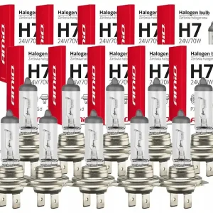 10x Żarówka halogenowa H7 24V 70W filtr UV homologacja E4 mocne żarówki Szybka dostawa