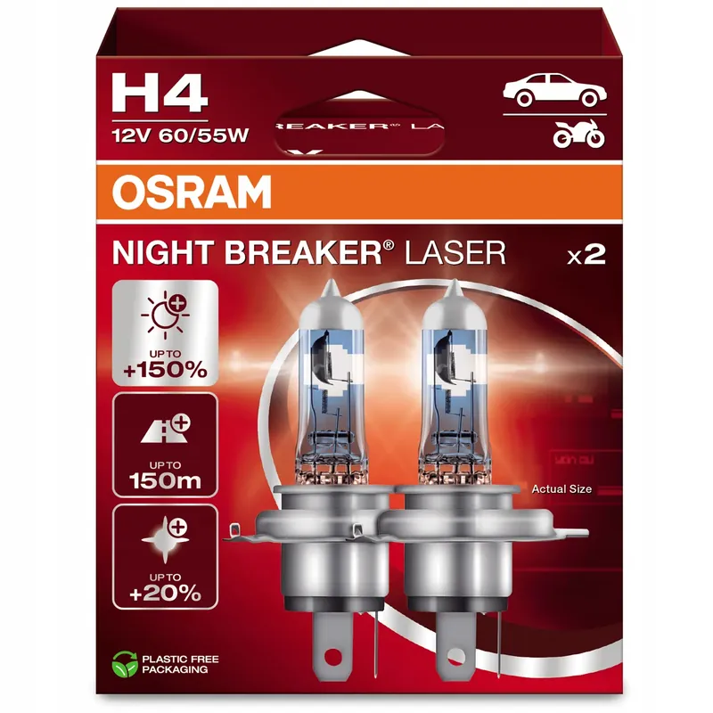 Zwrot pieniędzy Osram Żarówki Samochodowe Halogenowe Night Breaker H4 NL 150% +150M