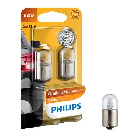 Philips Żarówki R10W Vision +30% więcej światła Autentyczny