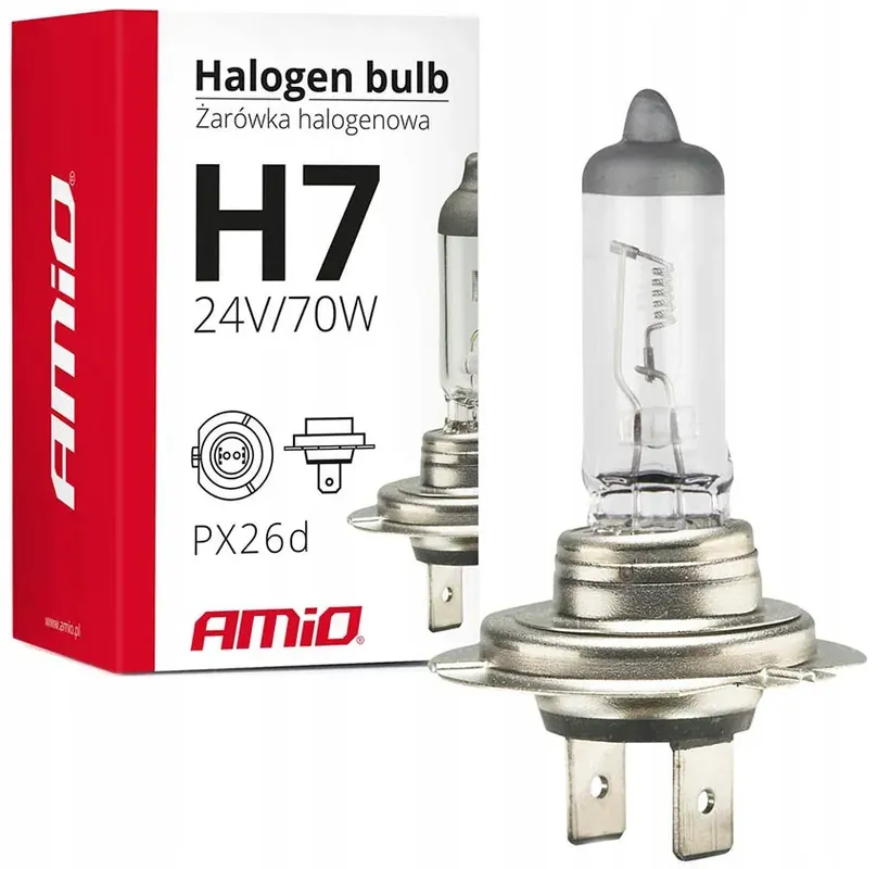 Kup teraz Żarówka halogenowa H7 24V 70W filtr UV HOMOLOGACJA E4 MOCNA ŻARÓWKI