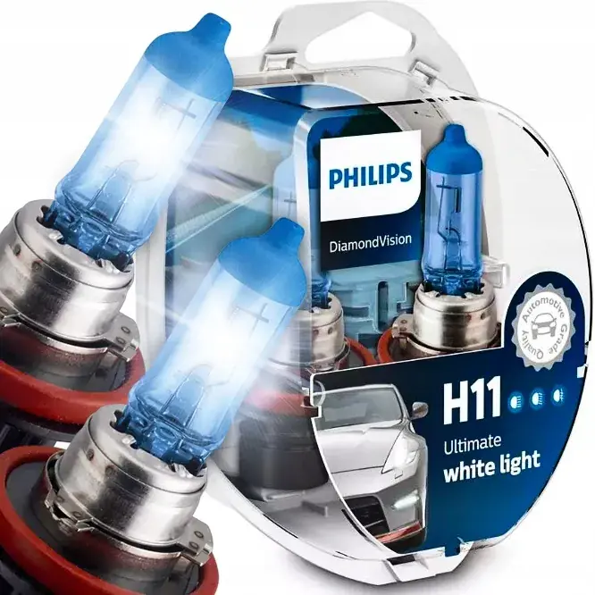Żarówki H11 PHILIPS Diamond Vision BIAŁA BARWA Zwrot pieniędzy