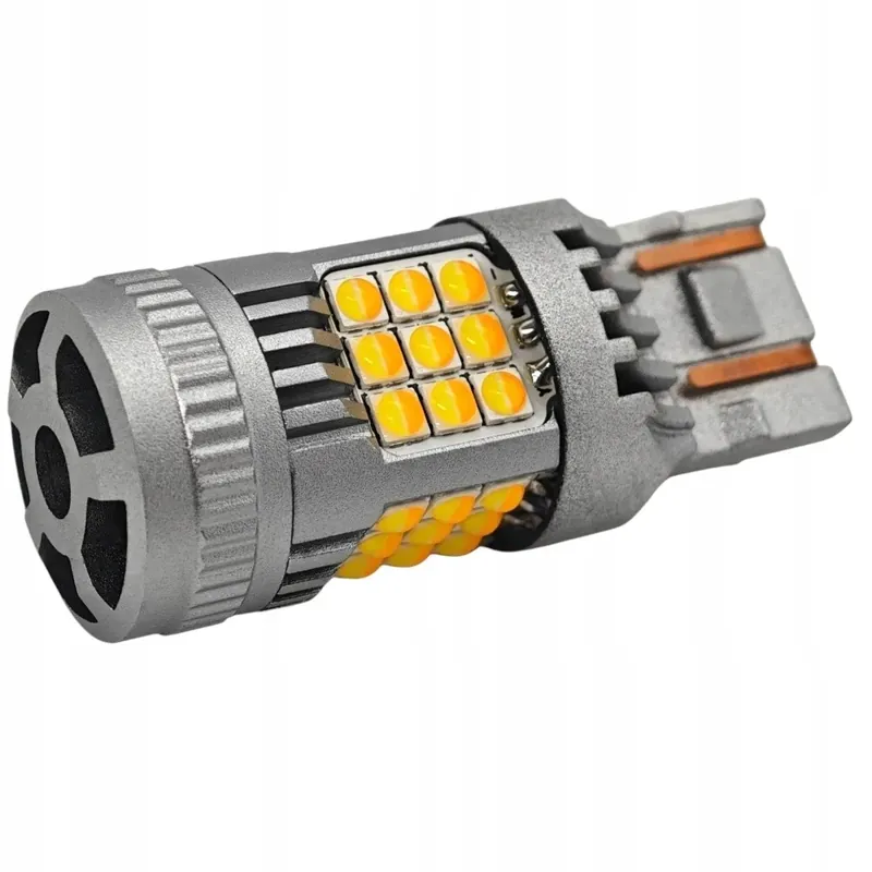 Bezpieczna płatność W21/5W żarówka LED 7443 12-24V biało-pomarańczowa bez błędu mocne światło