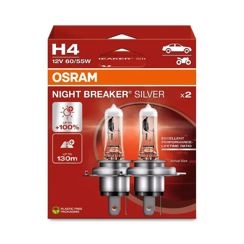 Żarówki H4 Osram Night Breaker Silver +100% EKO - 2szt Wyprzedaż