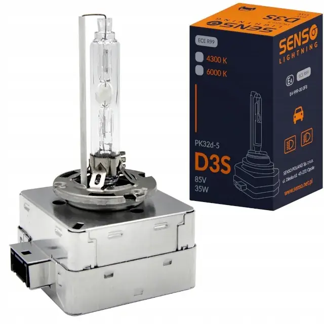 Tylko dziś ŻARNIK SENSO D3S 6000K XENON HOMOLOGACJA E4 SV +30% ZIMNA BIEL