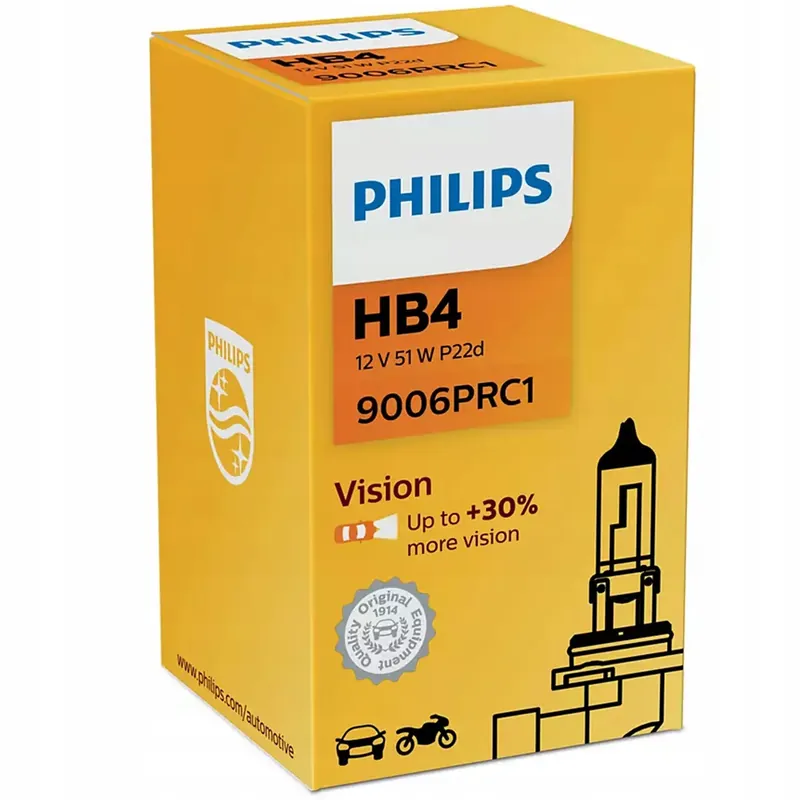 Promocja Philips Żarówka HB4 Vision 55W +30% więcej światła