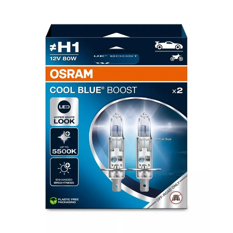 Żarówka samochodowa Osram H1 Cool Blue Boost Eco - 2szt Zwrot pieniędzy