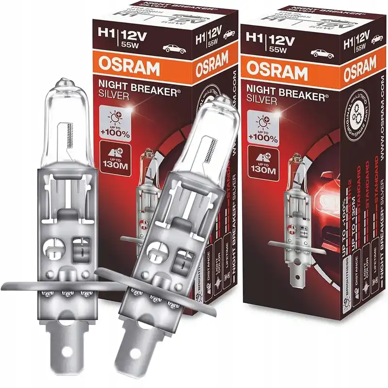 MOCNE ŻARÓWKI H1 OSRAM NIGHT BREAKER SILVER +100% WIĘCEJ ŚWIATŁA ZESTAW Najlepsza cena