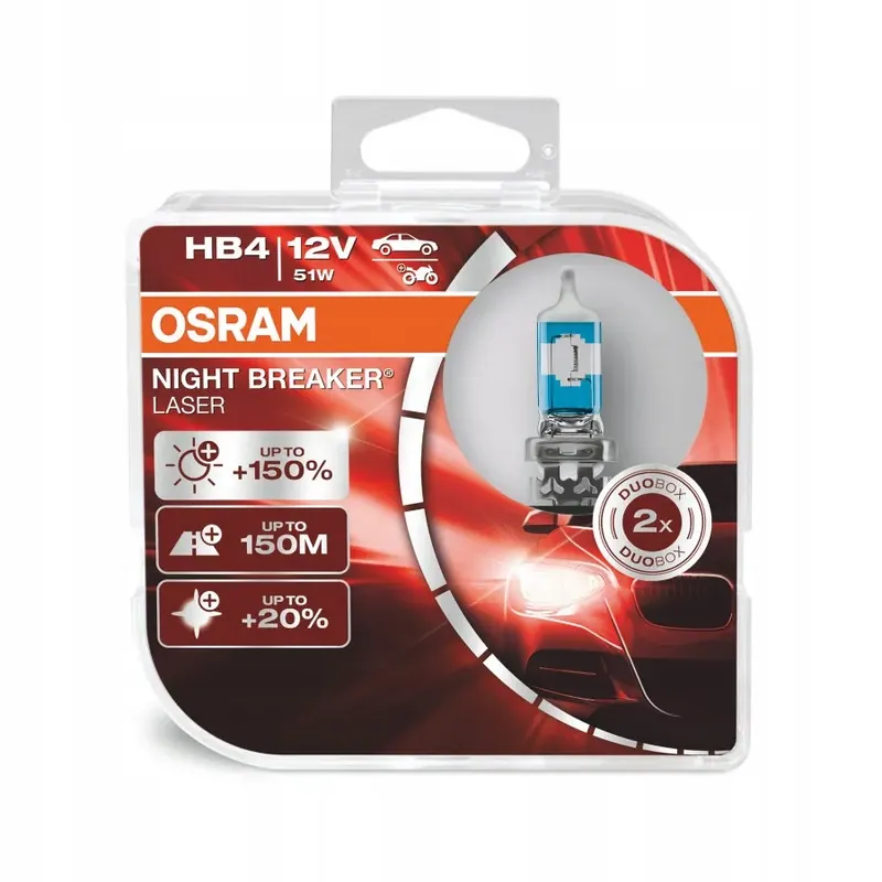 Bezpieczna płatność OSRAM Żarówki HB4 Night Breaker LASER +150% 150m