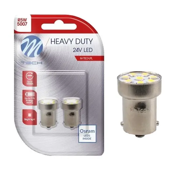 Wyprzedaż ŻARÓWKI R5W LED OSRAM G18 DIODA 5007 BIAŁA 24V TIR