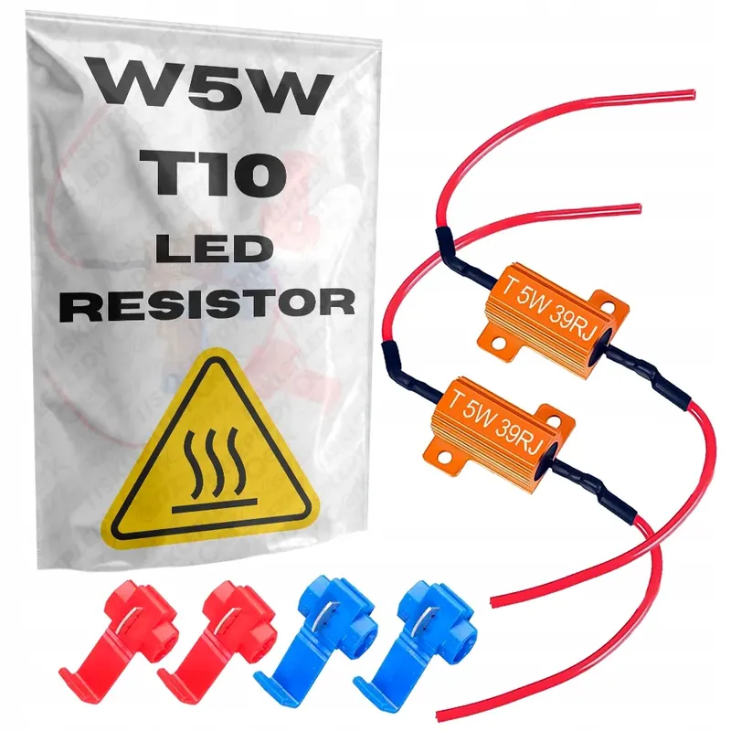 2x REZYSTOR LED 5W 39Ohm CANBUS DEKODER FILTR OPORNIK BŁĄD SPALONEJ ŻARÓWKI Popularny