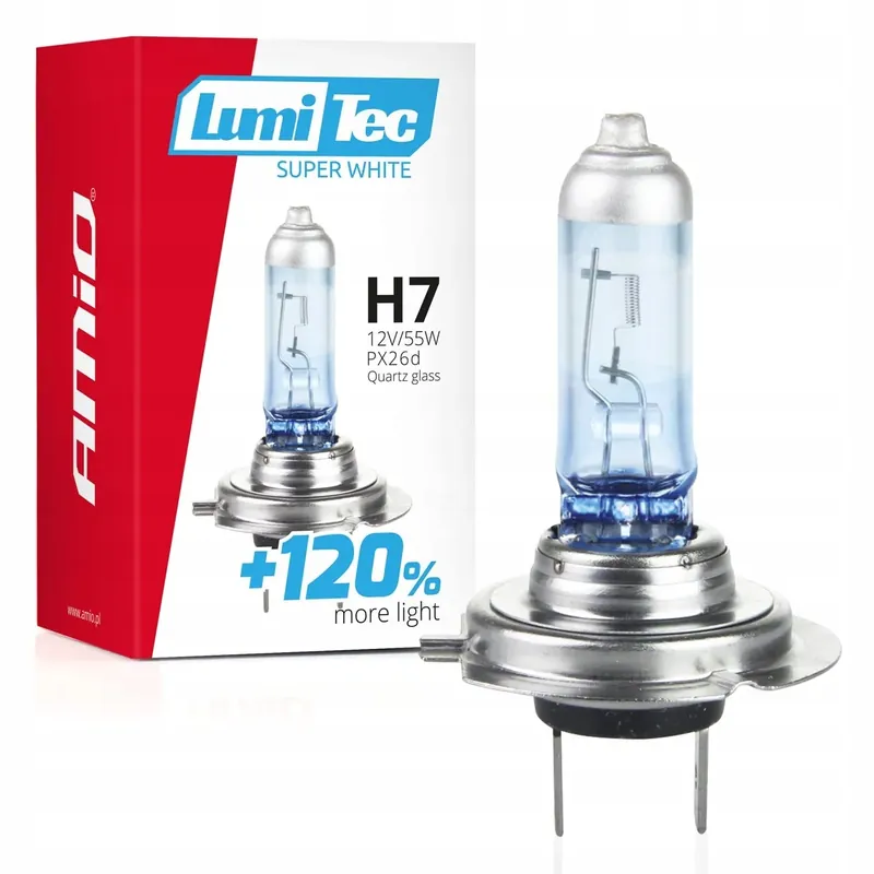 Żarówka halogenowa H7 12V 55W LumiTec Super White +120% AMIO-02138 Oferta limitowana