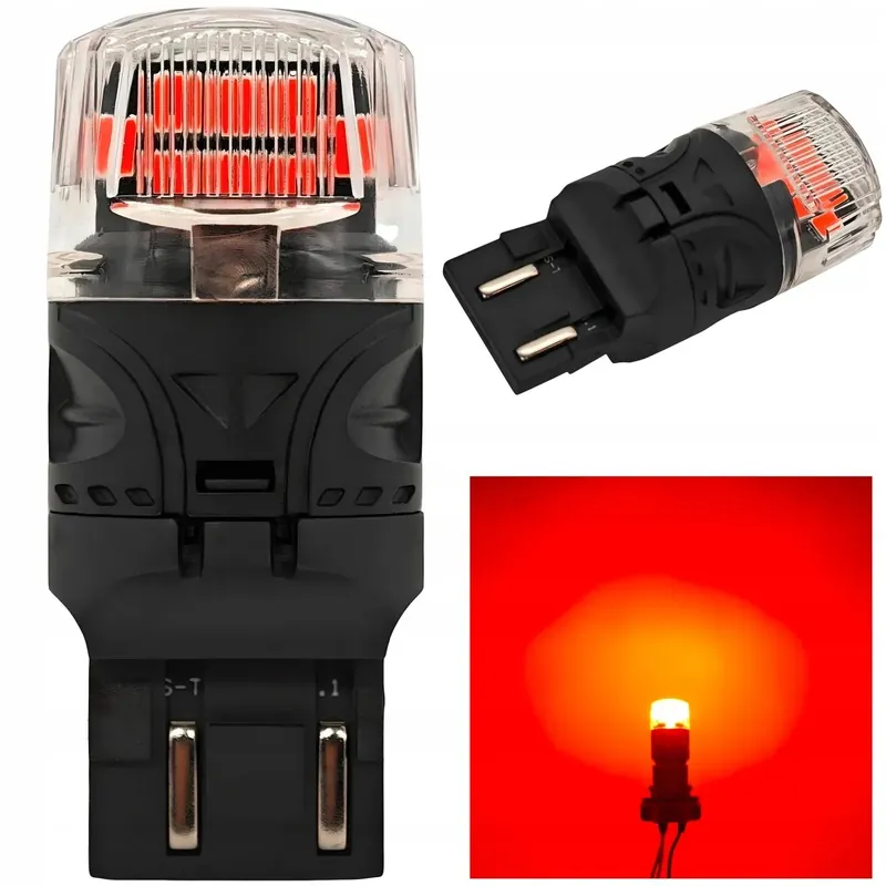 W21/5W LED czerwona żarówka 7443 12V CANBUS 1800lm mocna Autentyczny