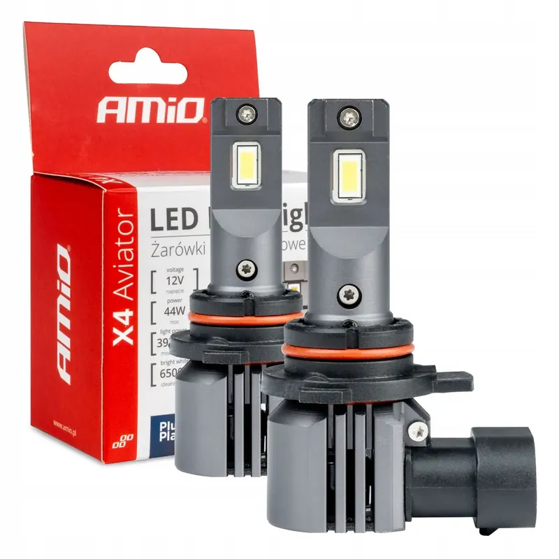 Żarówki samochodowe LED seria X4 Aviator HIR2 9012 6500K Canbus AMIO-03768 Rabat