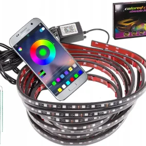Zwrot pieniędzy OŚWIETLENIE PODWOZIA AUTA LED RGB ANDROID TUNING ŚWIATŁA ZDALNIE STEROWANE