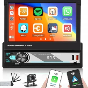 Szybka dostawa 1 DIN RADIO SAMOCHODOWE ANDROID AUTO CARPLAY 7" BT 5.1 KAMERA COFANIA