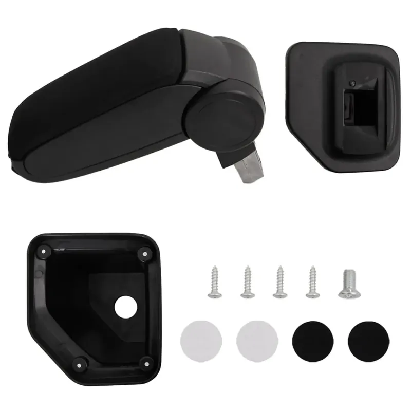 Podłokietnik Samochodowy Regulowany z Schowkiem ABS Czarny 15x32x(40-52)cm Darmowa dostawa