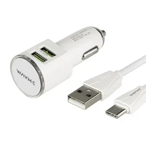 WAYME Ładowarka 12/24V 2x USB 3.4A + kabel z wtyczką USB-C Ostatnia szansa