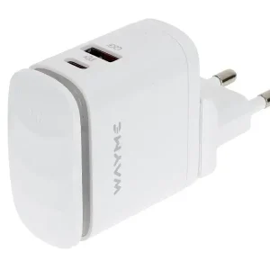 WAYME Ładowarka sieciowa 25W USB-C PD + QC3.0 z dotykową lampką LED + adapt Oryginalny