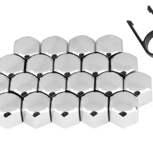 Szybka dostawa Nakładki na śruby 19 mm, chrom, 20 szt.