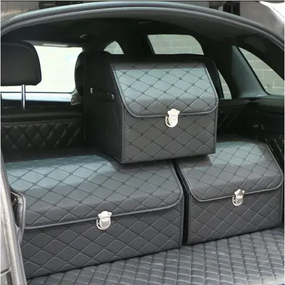 Ekspresowa dostawa DUŻA Skrzynia organizer samochodowy bagażnik Z PRZEDZIAŁKĄ 54x30x30 TWARDA