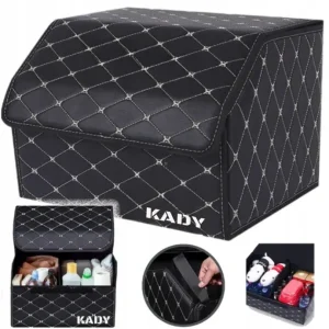 Popularny ORGANIZER DO BAGAŻNIKA SAMOCHODU KUFER WZÓR PRZESZYWANY SZTYWNY STYLOWY