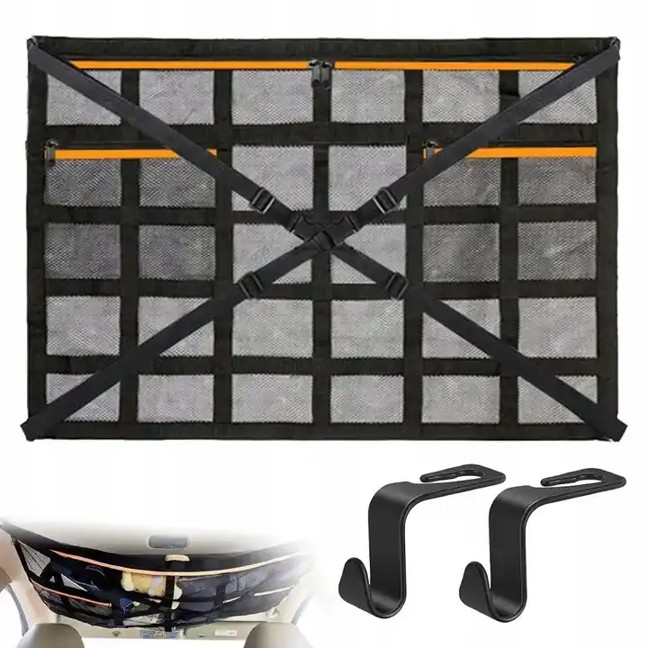 Najlepsza cena SIATKA DO PRZECHOWYWANIA POD SUFITEM SAMOCHODU AUTA ORGANIZER KIESZEŃ 90x65