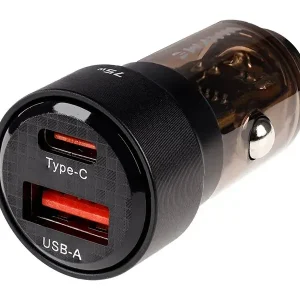 Zamów teraz WAYME Ładowarka 12/24V, USB 30W + USB-C PD 45W, przezroczysta czarna