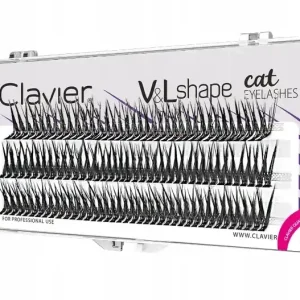 Rabat Kępki rzęs Clavier V&L Shape cat eyelashes skręt L - 16mm