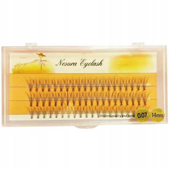 Nesura Kępki Rzęs C 0,07 14mm Jedwabne Rzęsy w Kępkach 60szt Ostatnia szansa