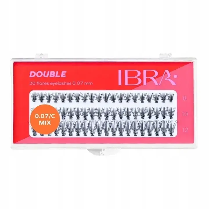 Ibra Kępki sztucznych rzęs DOUBLE 0.07/C/MIX Bezpieczna płatność