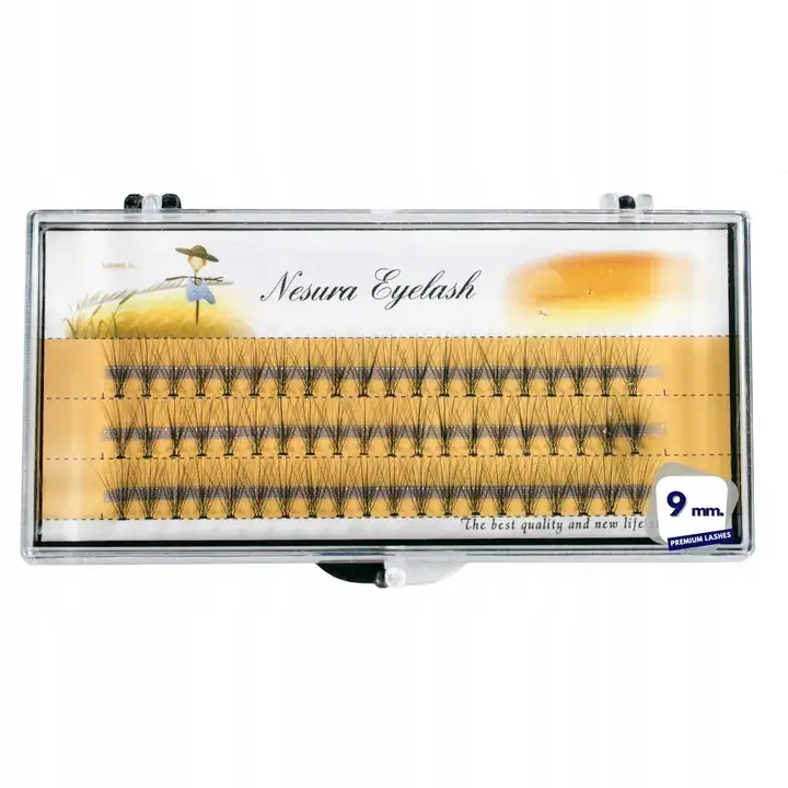 Kępki Rzęs Jedwabne Naturalne gęste Volume 9mm Oryginalny