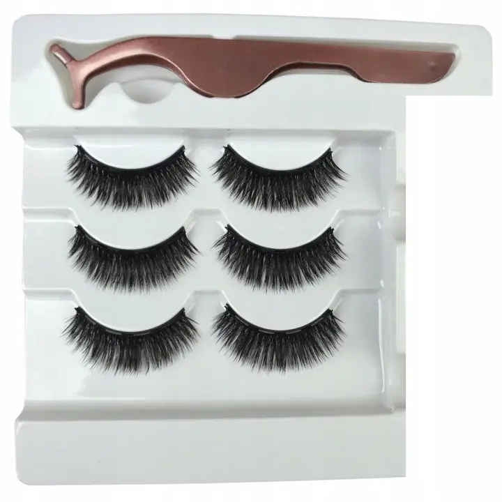 Nowość 3 Pary Rzęsy Magnetyczne + Pęseta - Model Nr. 62