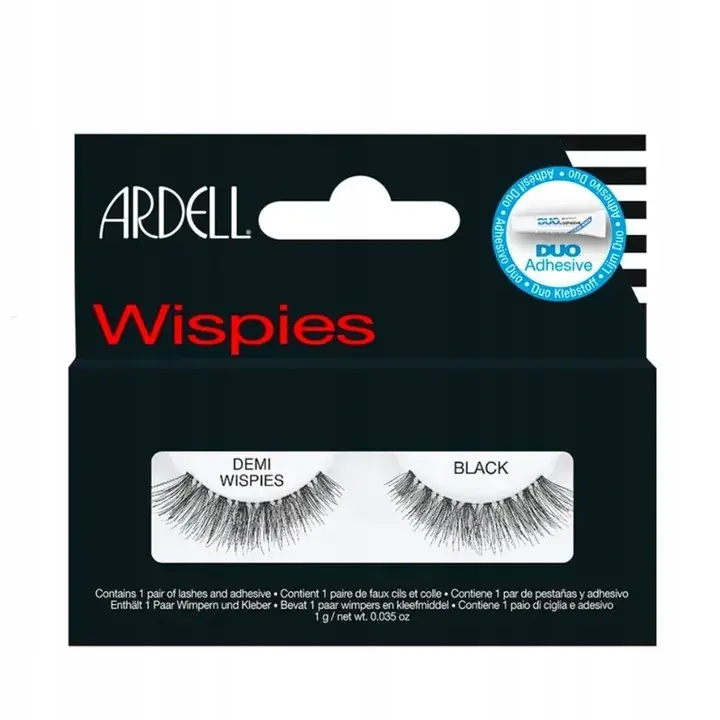 Ardell Wispies Black + Duo Adhesive 1 Rzęsy na pasku w zestawie z klejem Szybka dostawa