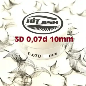 Wyprzedaż HITLASH rzęsy gotowe kępki 500 kepek 3D 0,07D 10mm