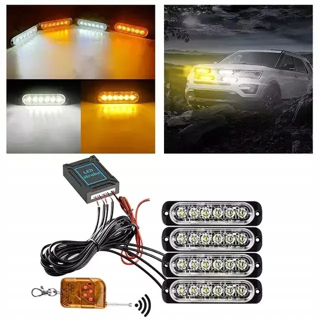 Zwrot pieniędzy 4 szt LED STROBOSKOP 12V QUAD UTV AUTO UNIWERSALNE