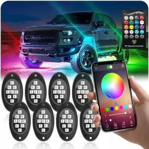 Oferta PODŚWIETLENIE PODWOZIA LED RGB LAMPKI POD SAMOCHÓD AUTO 8szt + PILOT APPka