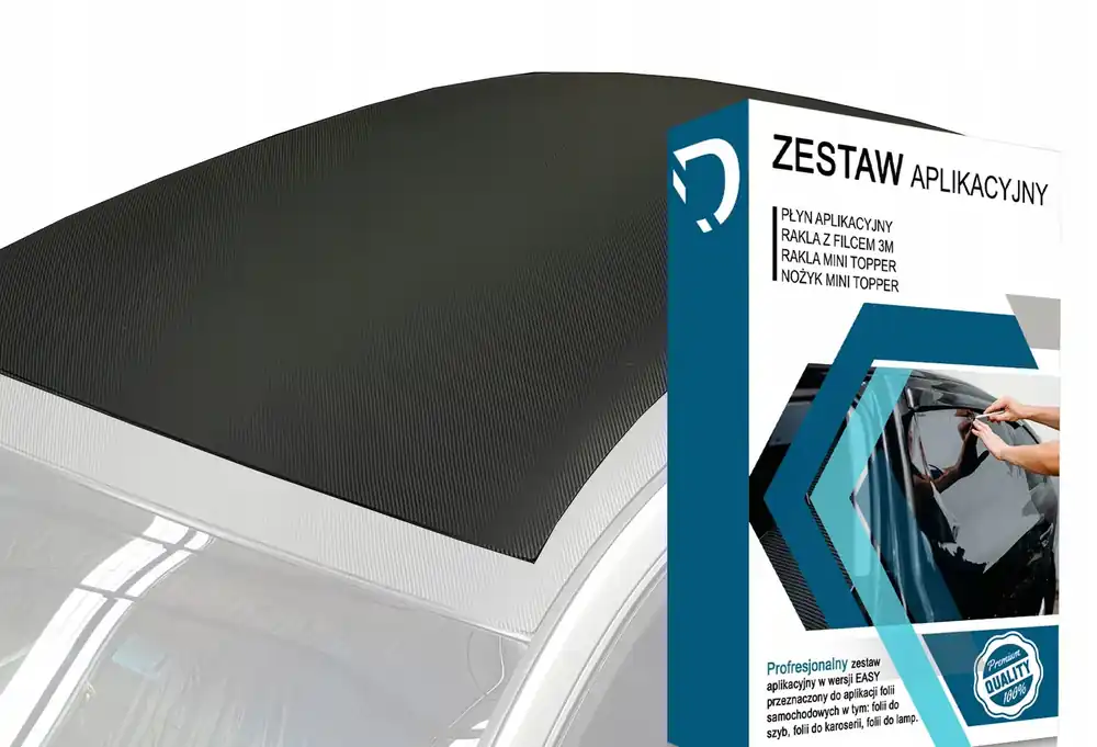 Zwrot pieniędzy FOLIA CARBON 3D na DACH MASKĘ 152x200cm + ZESTAW