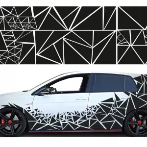 Darmowa dostawa NAKLEJKA MOTYW TRÓJKĄTY MAŁE 2X 43cm x 1.55m KOLOR