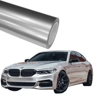 Premium FOLIA SREBRNY METALLIC 50cm x 152cm SREBRNA METALIK POŁYSK SAMOCHODOWA